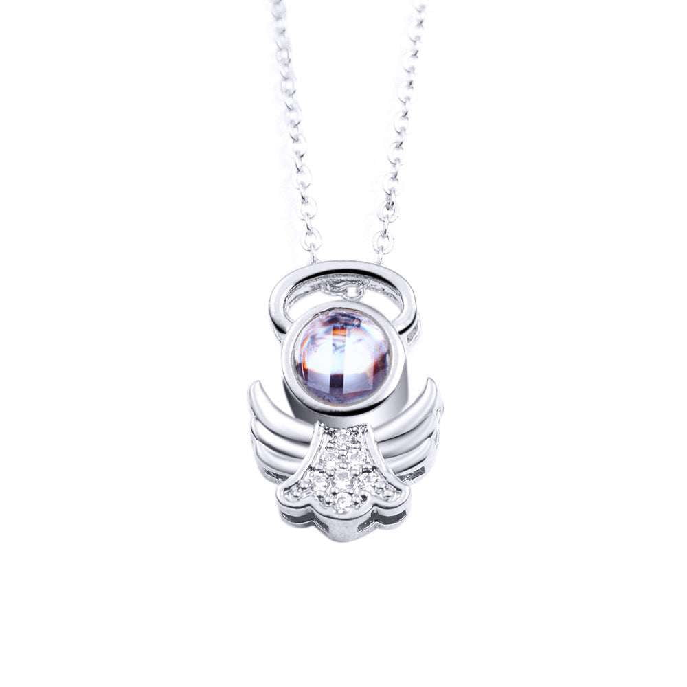 Memory Projection Necklace, S925 Angel Pendant, Sterling Silver Keepsake - available at Sparq Mart