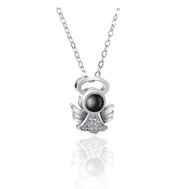 Memory Projection Necklace, S925 Angel Pendant, Sterling Silver Keepsake - available at Sparq Mart