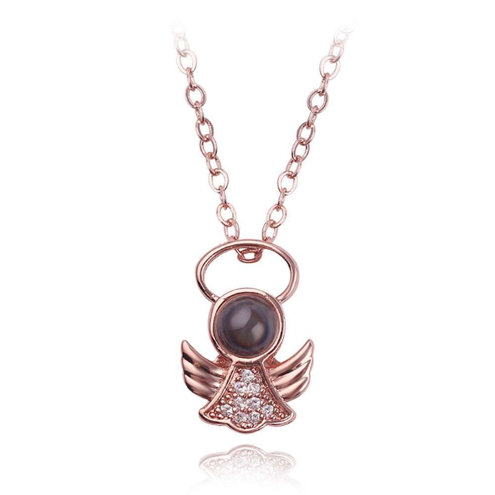 Memory Projection Necklace, S925 Angel Pendant, Sterling Silver Keepsake - available at Sparq Mart