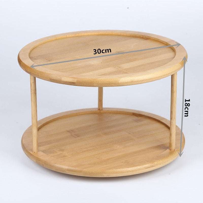 2 Tier Organizer, Bamboo Spice Rack, Cabinet Turntable Organizer - available at Sparq Mart