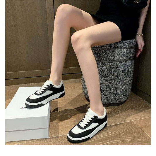 casual lace-up sneakers, colorful platform shoes, panda sneaker women - available at Sparq Mart