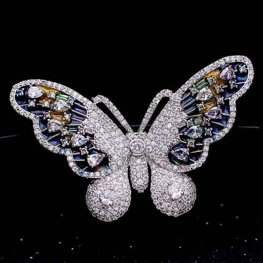 Butterfly Brooch Pin, Cubic Zirconia Wedding, Sweater Embellishment Accessory - available at Sparq Mart