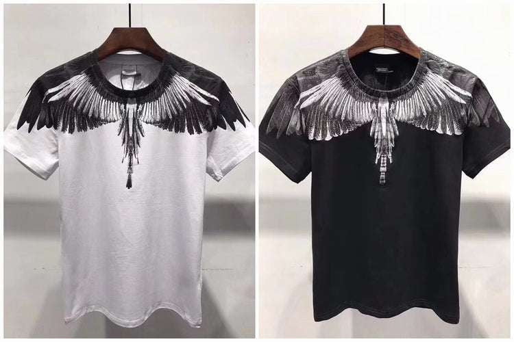 feather print tee, short sleeve feather, water drop t-shirt - available at Sparq Mart