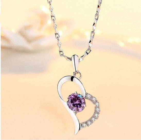 elegant white heart, heart shaped pendant, ladies blue box - available at Sparq Mart