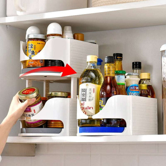 kitchen condiment rack, multifunctional spice organizer, rotating seasoning rack - available at Sparq Mart