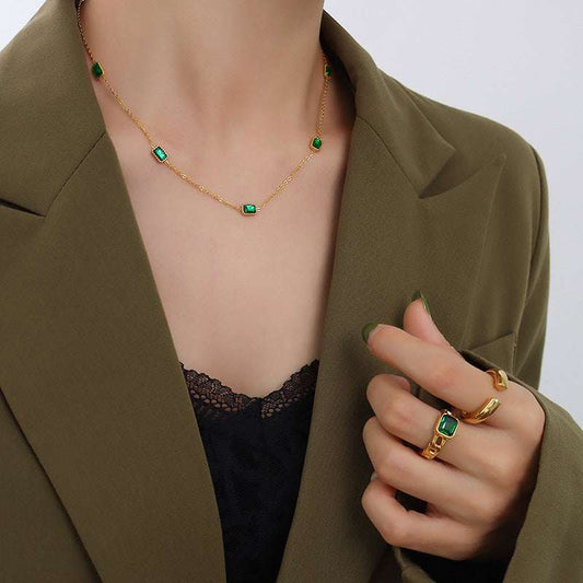 Buy Clavicle Chain, Natural Emerald Clavicle Chain, Wholesale Clavicle Chain - available at Sparq Mart