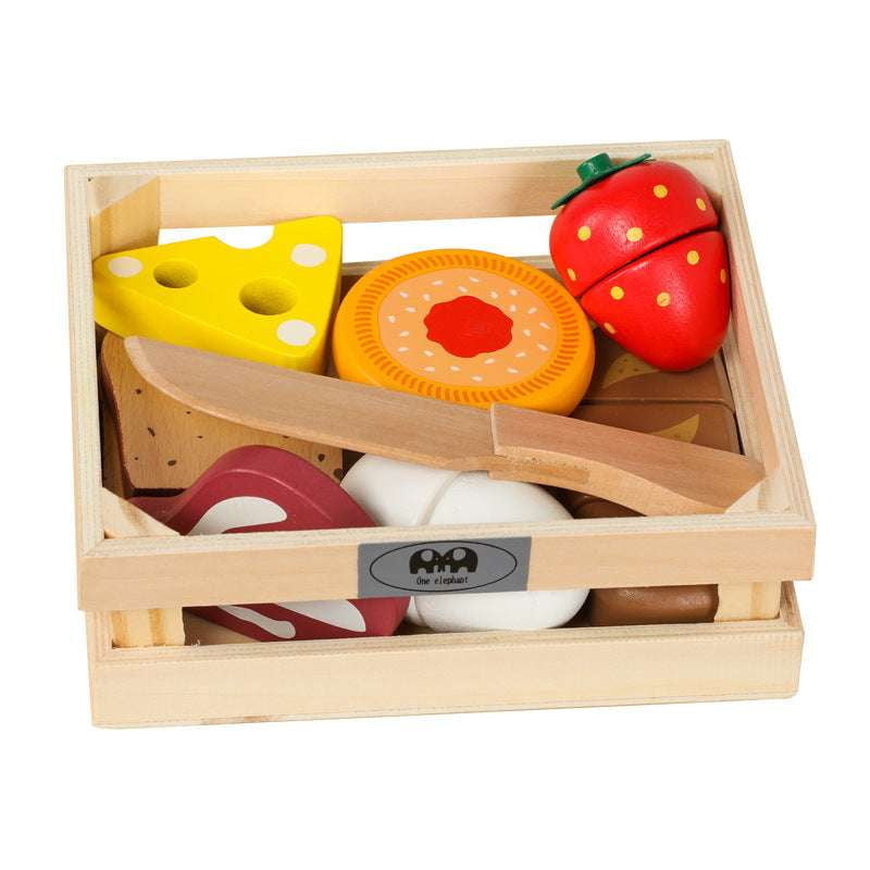 Cutting Toy Set, Kids Pretend Play, Wooden Play Food - available at Sparq Mart