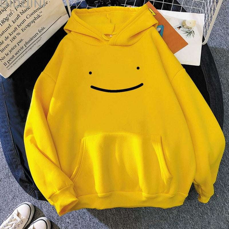 Casual Smile Sweater, Comfortable Hooded Sweatshirt, Men's Cartoon Hoodie - available at Sparq Mart