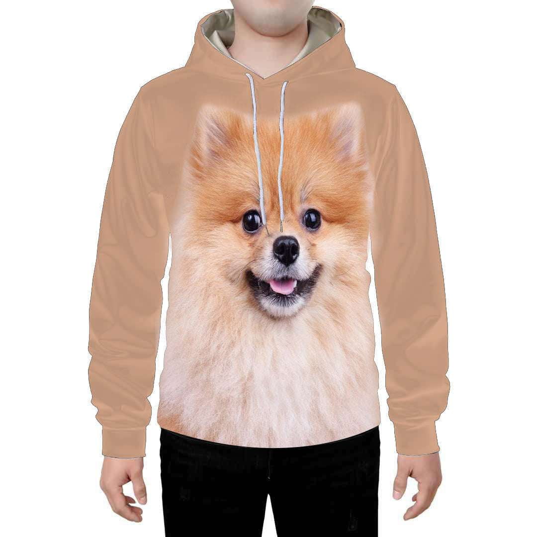 comfortable casual wear, digital dog sweatshirt, versatile polyester hoodie - available at Sparq Mart