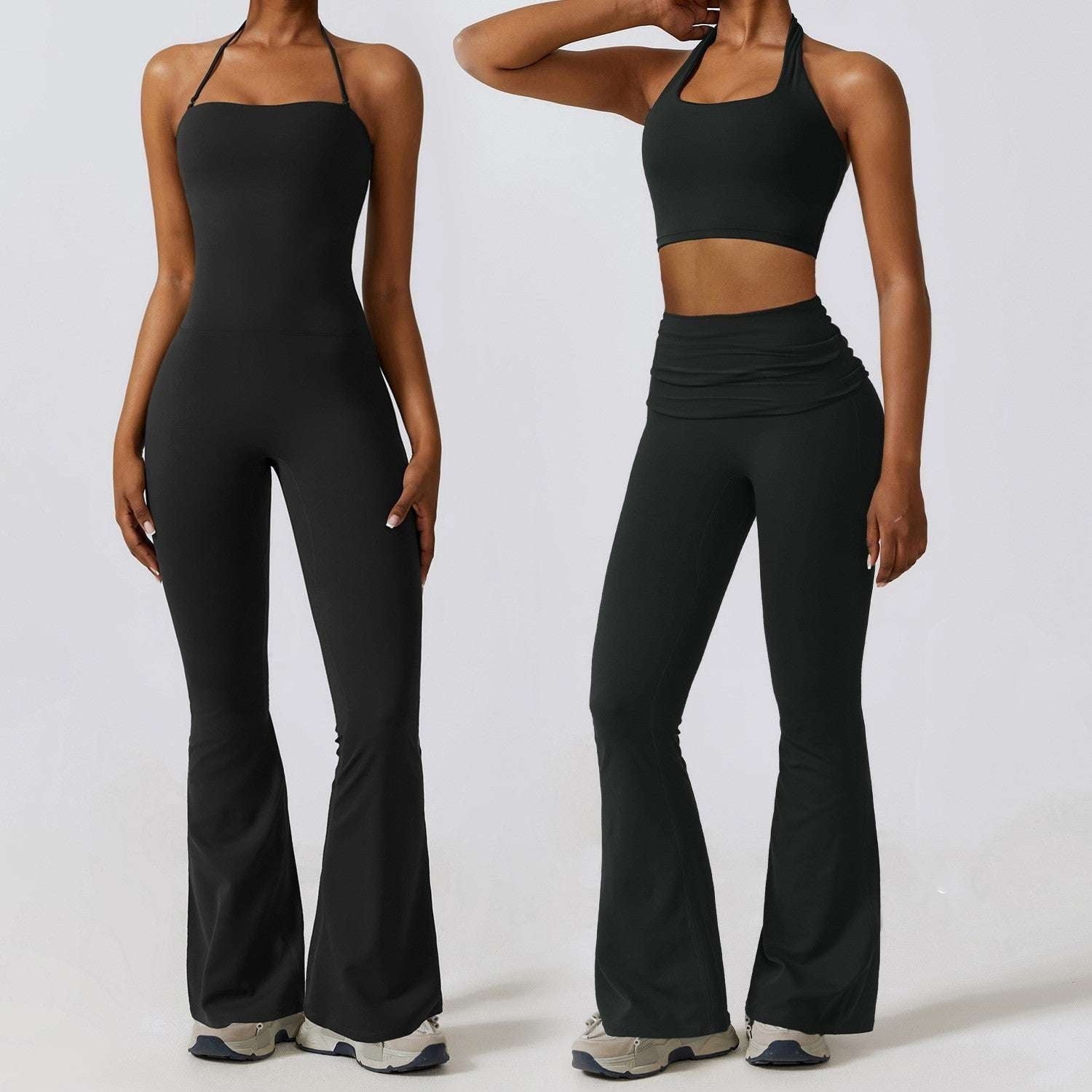 bootleg jumpsuit fit, casual waist jumpsuit, premium black jumpsuit - available at Sparq Mart