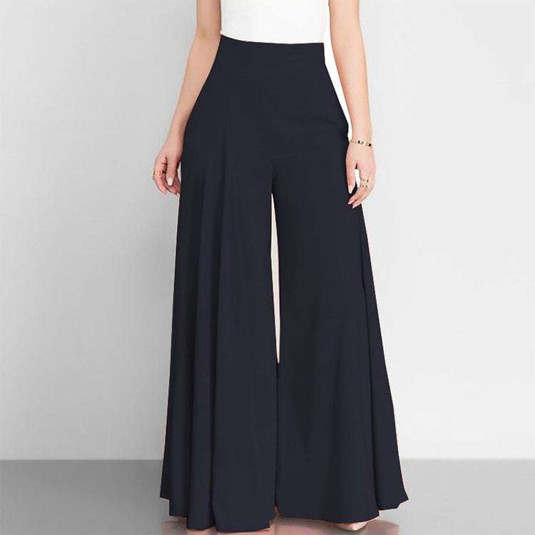 casual summer trousers, comfortable chic pants, high waist wide-leg - available at Sparq Mart