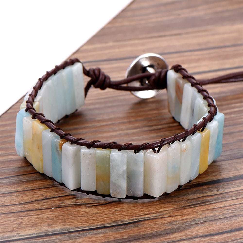 Chic Everyday Jewelry, Natural Stone Bracelet, Unisex Braided Bracelet - available at Sparq Mart