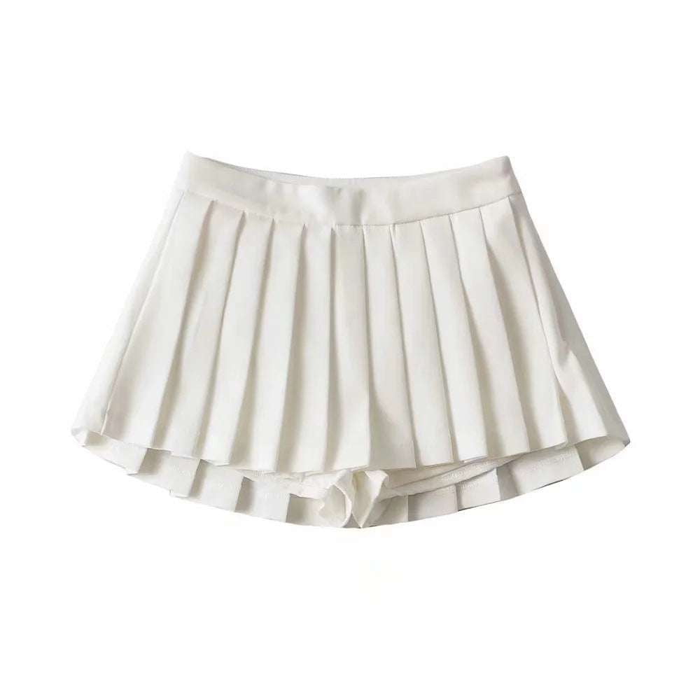 Lined Skirt Fashion, Pleated High-Low Skirt, Versatile Pleated Skirt - available at Sparq Mart