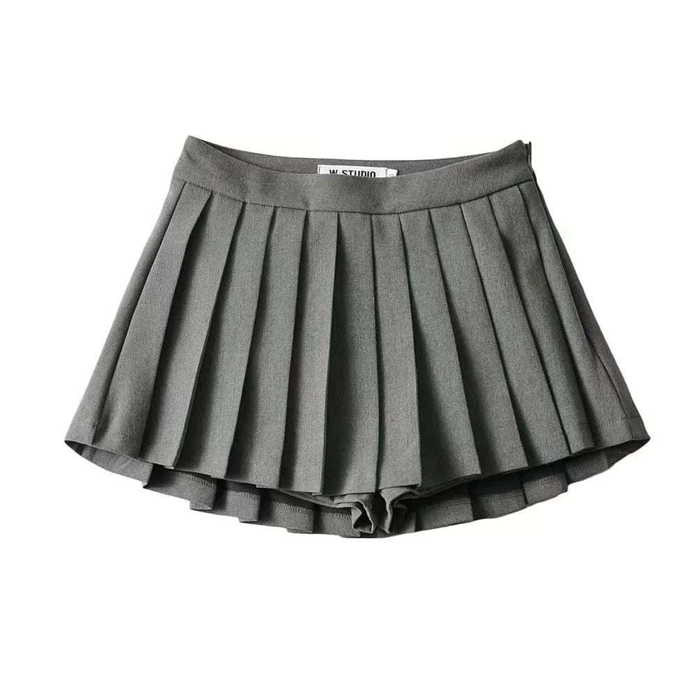 Lined Skirt Fashion, Pleated High-Low Skirt, Versatile Pleated Skirt - available at Sparq Mart