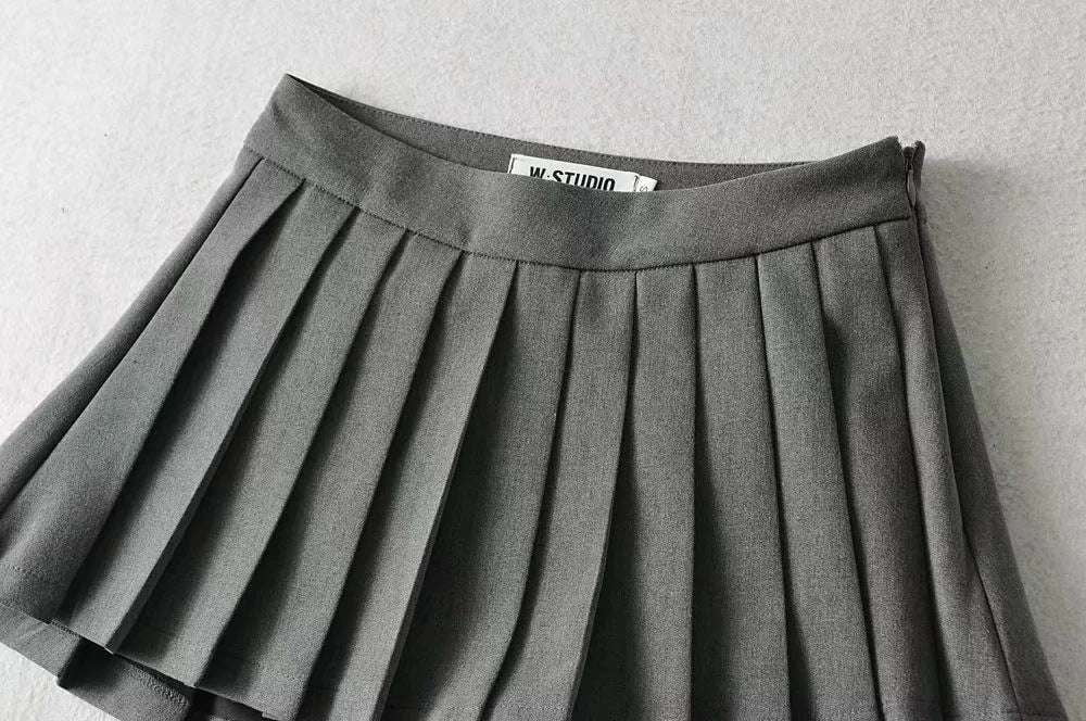 Lined Skirt Fashion, Pleated High-Low Skirt, Versatile Pleated Skirt - available at Sparq Mart