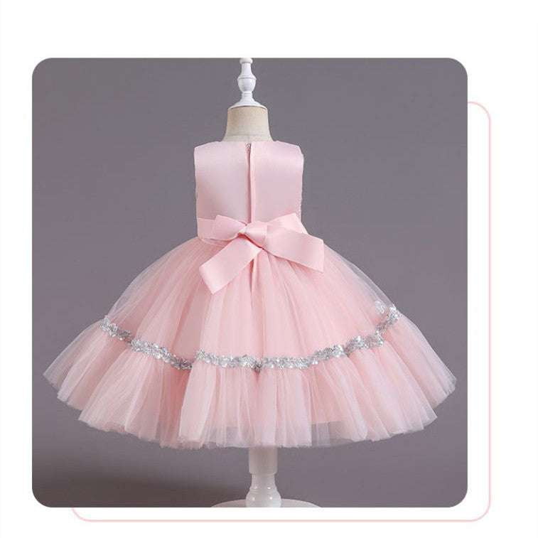 Cute Flower Pettiskirt, European Style Girls Dress, Girls Princess Mesh Dress - available at Sparq Mart