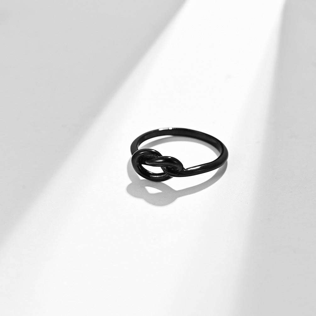 durable minimalist jewelry, geometric heart knot ring, titanium steel fashion ring - available at Sparq Mart