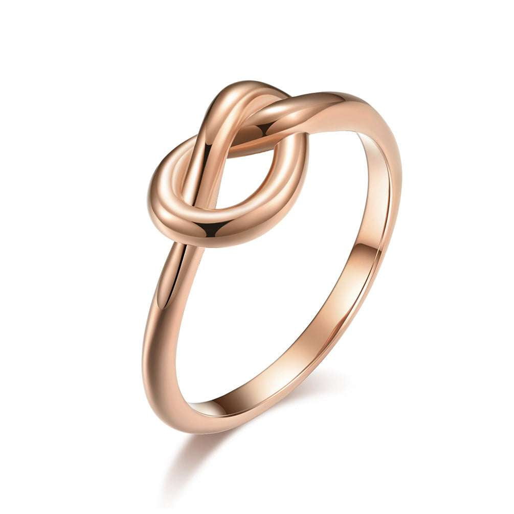 durable minimalist jewelry, geometric heart knot ring, titanium steel fashion ring - available at Sparq Mart