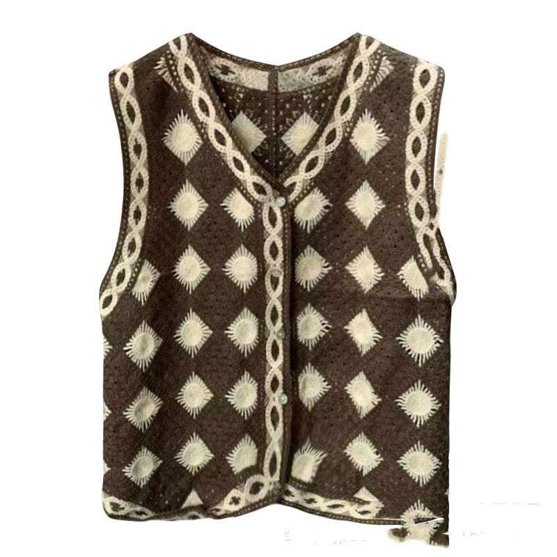 Casual British Style Vest, Stylish Winter Knitted Vest, V-Neck Sleeveless Cardigan - available at Sparq Mart