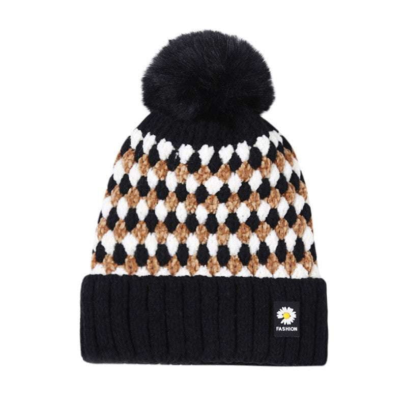 fashionable warm hat, knitted winter beanie, ladies cozy headwear - available at Sparq Mart