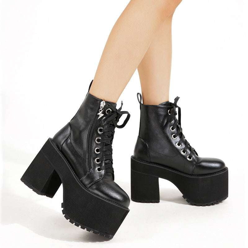 Chunky Heel Boots, Fashionable Ankle Boots, Martin Boots Women - available at Sparq Mart