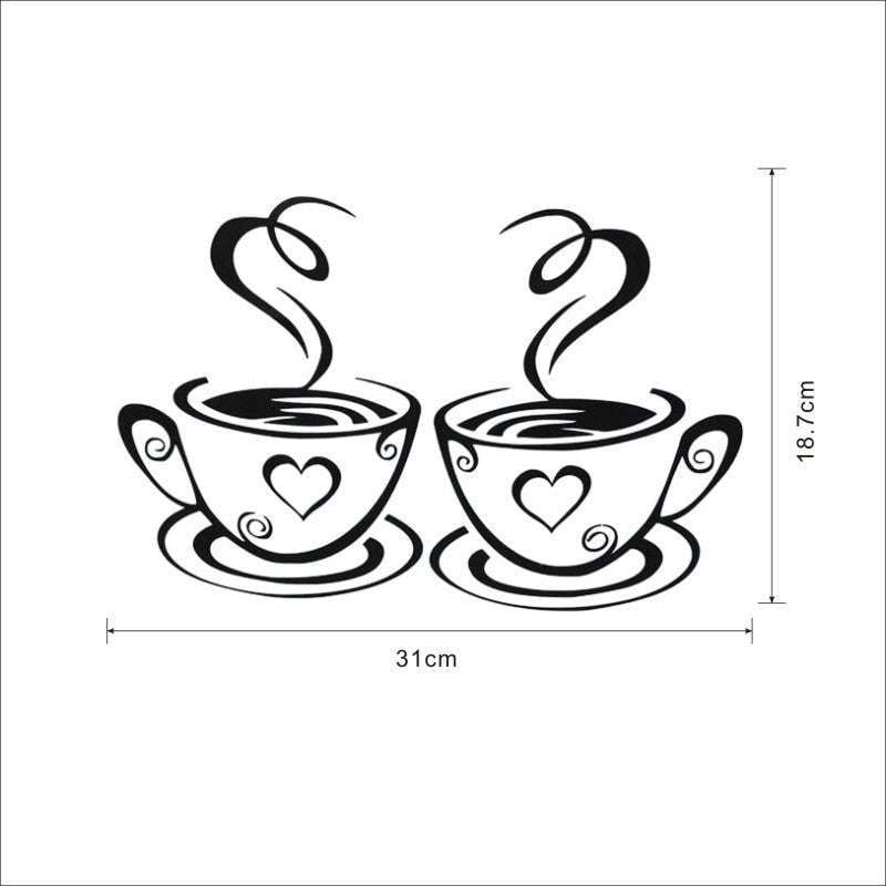 Coffee Wall Decals, Decorative Coffee Decor, Removable Sticker Art - available at Sparq Mart