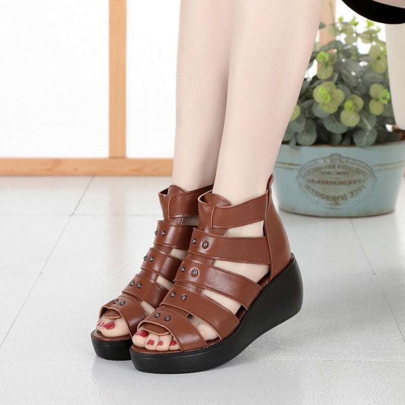 chunky heeled sandals, comfortable wedge sandals, thick sole sandals - available at Sparq Mart