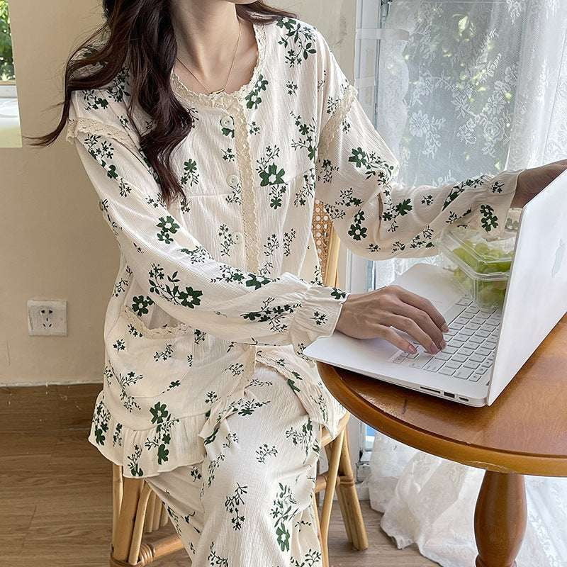 cotton pajama set, cozy sleepwear women, double layer pajamas - available at Sparq Mart