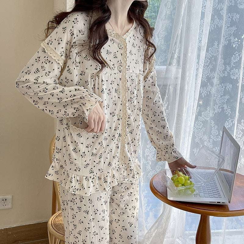 cotton pajama set, cozy sleepwear women, double layer pajamas - available at Sparq Mart