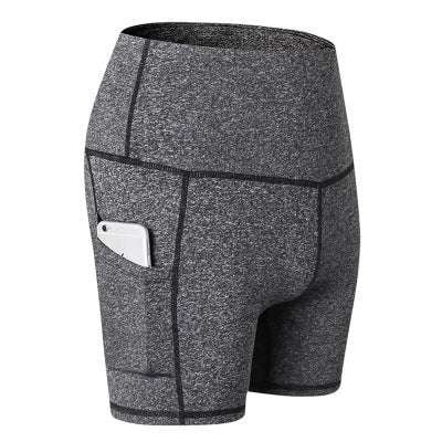 Comfortable Workout Shorts, Polyester Spandex Fitness Shorts, Women's Elastic Yoga Shorts - available at Sparq Mart