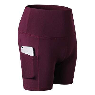 Comfortable Workout Shorts, Polyester Spandex Fitness Shorts, Women's Elastic Yoga Shorts - available at Sparq Mart