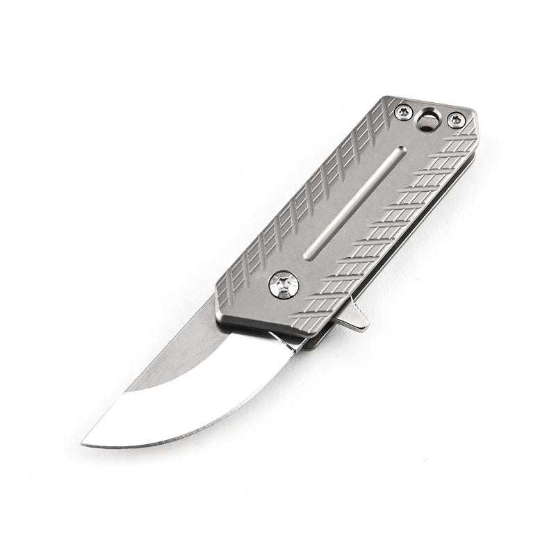 Compact Titanium Alloy Knife, Folding EDC Gear, Mini Keychain Knife - available at Sparq Mart