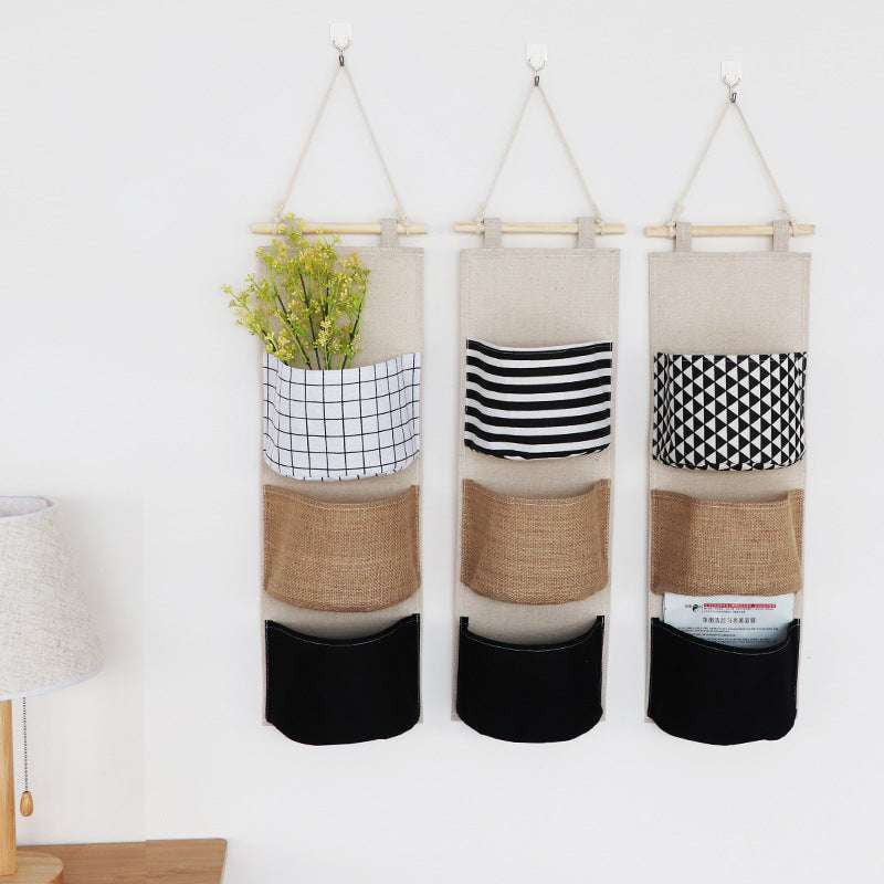 Artistic Hanging Bag, Cloth Wall Organizer, Linen Wall Storage - available at Sparq Mart