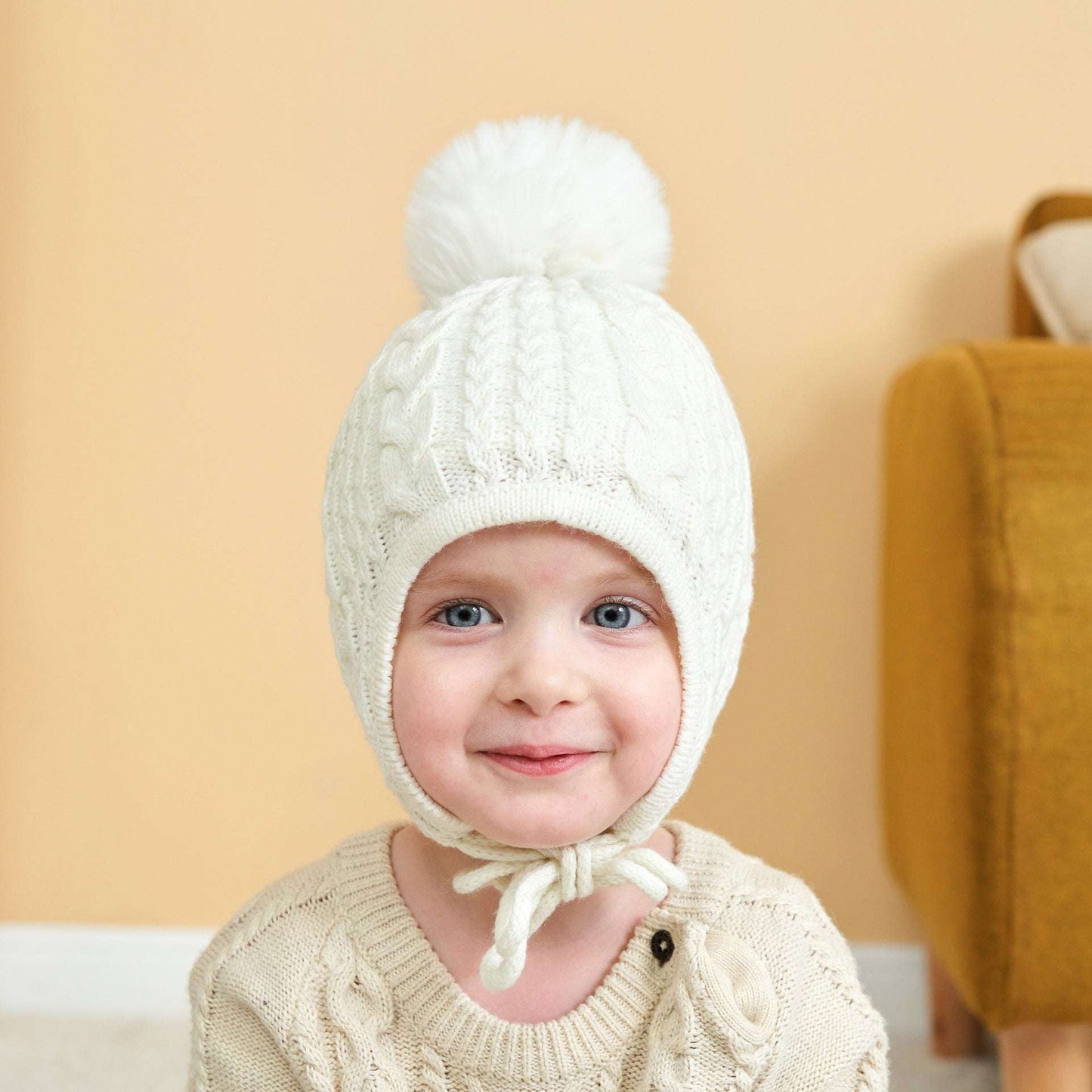 Baby Winter Knit Hat, Cute Toddler Winter Cap, Soft Acrylic Baby Beanie - available at Sparq Mart