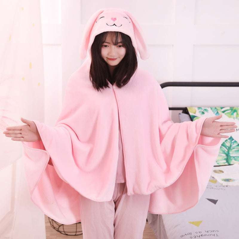 Cartoon Flannel Blanket, Cozy Winter Shawl, Office Nap Cloak - available at Sparq Mart