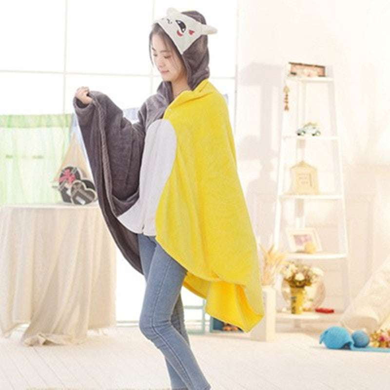 Cartoon Shawl Blanket, Cute Cozy Throws, Flannel Nap Shawl - available at Sparq Mart