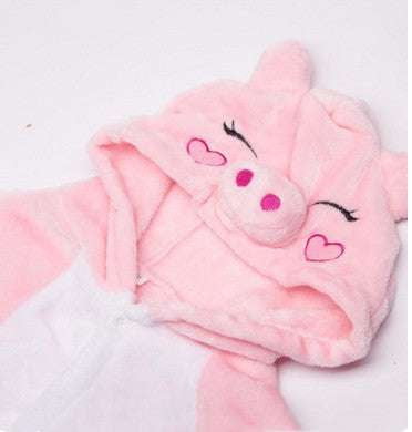 Cozy Flannel Sleepwear, Kids Cartoon Pajamas, Pink Animal Onesie - available at Sparq Mart