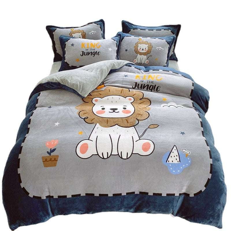 Cartoon Bed Sheet, Cozy Bedding Sets, Milk Fiber Comfort - available at Sparq Mart