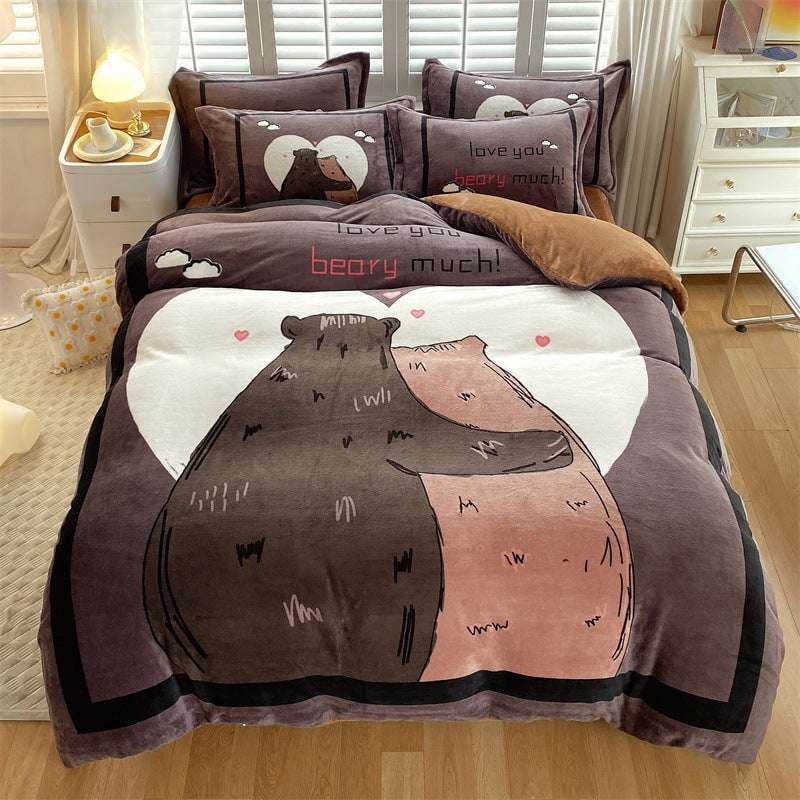 Cartoon Bed Sheet, Cozy Bedding Sets, Milk Fiber Comfort - available at Sparq Mart