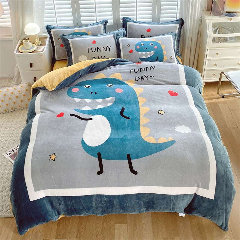 Cartoon Bed Sheet, Cozy Bedding Sets, Milk Fiber Comfort - available at Sparq Mart