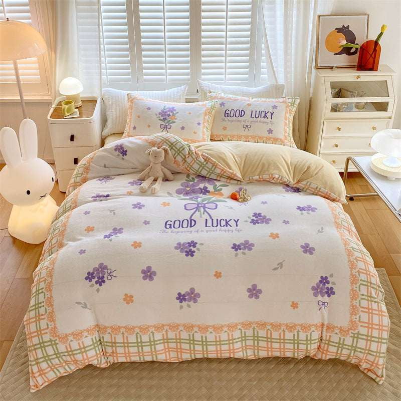 Cartoon Bed Sheet, Cozy Bedding Sets, Milk Fiber Comfort - available at Sparq Mart