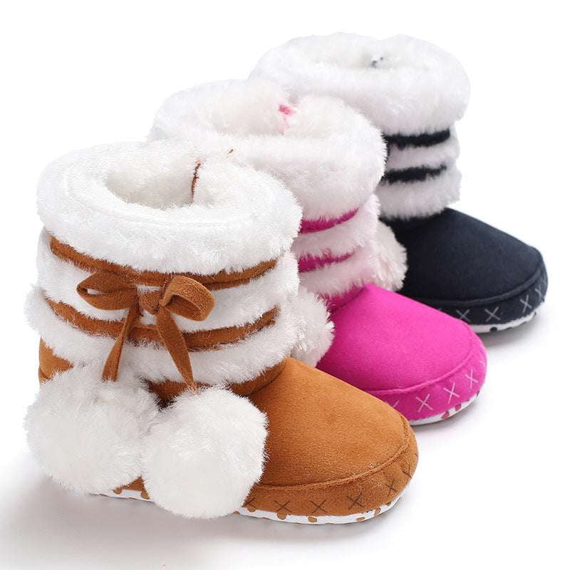 Cozy Winter Booties, Infant Booties Sizes, Pom Pom Footwear - available at Sparq Mart