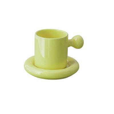 Creative Vitality Egg Yolk Cup Mug, Stylish Design, Unique Saucer Set - available at Sparq Mart