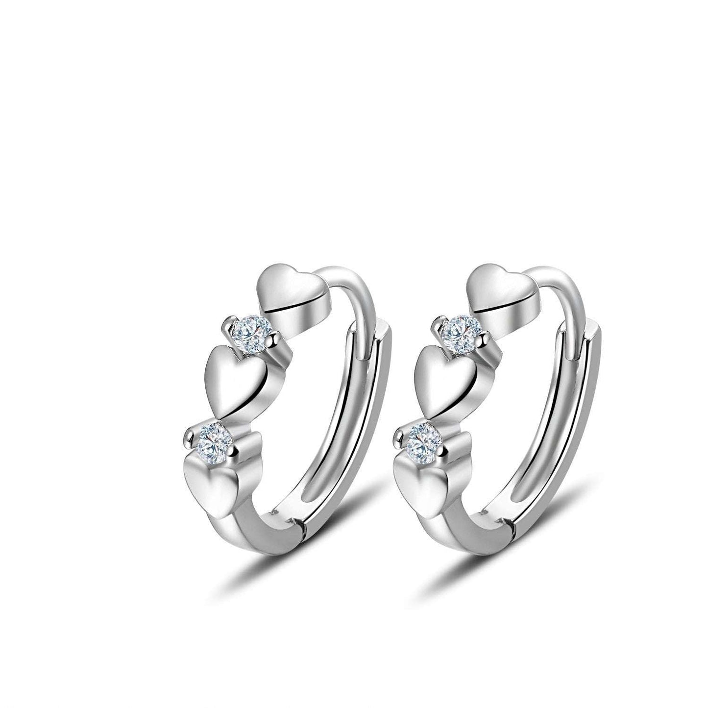 Custom heart earrings, heart-shaped zircon earrings, personalized earrings - available at Sparq Mart