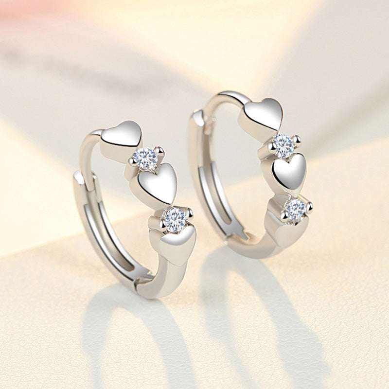 Custom heart earrings, heart-shaped zircon earrings, personalized earrings - available at Sparq Mart