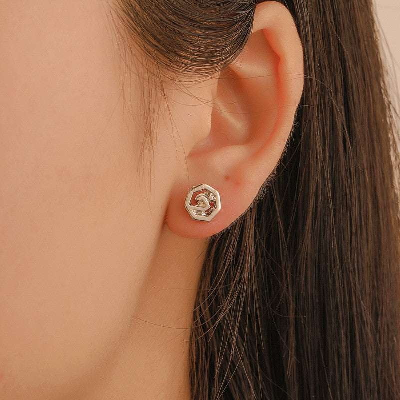 Custom Star Earrings, Number 7 Jewelry, Polygonal Diamond Studs - available at Sparq Mart