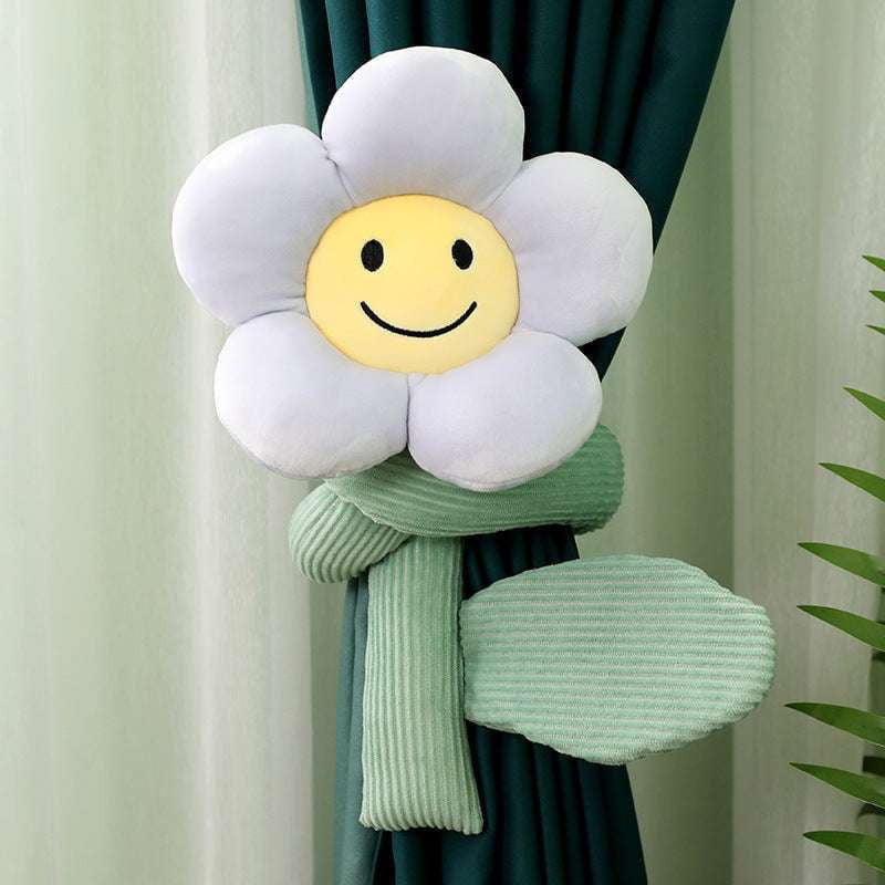 Cartoon Curtain Buckles, Plush Curtain Accessories, Sunflower Curtain Holders - available at Sparq Mart