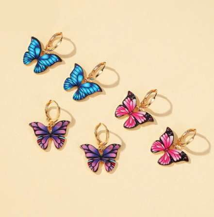 butterfly ear jewelry, colorful buckle earrings, dreamy stud earrings - available at Sparq Mart