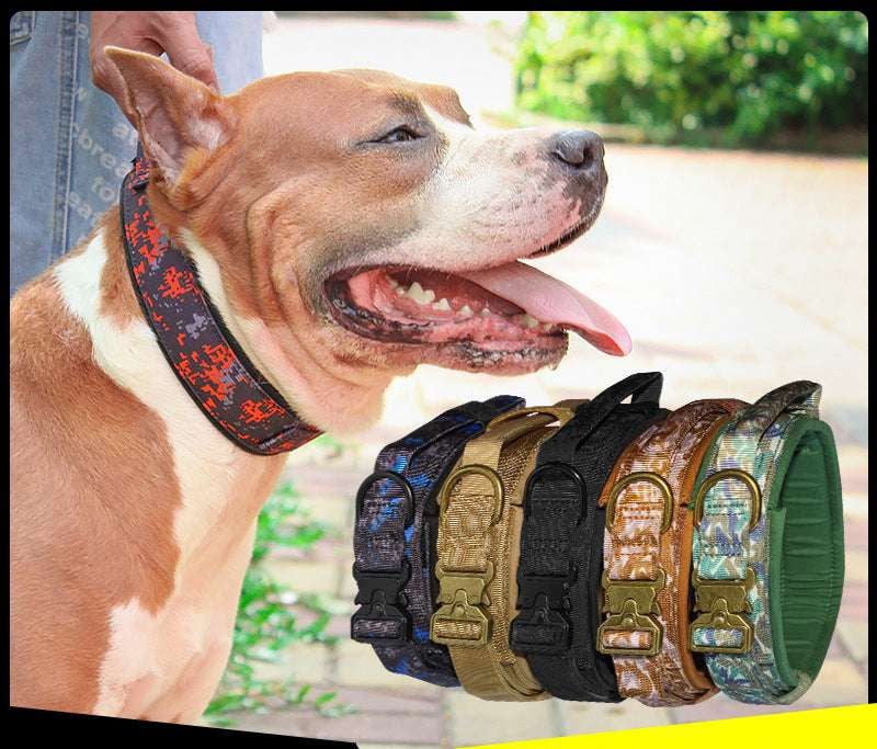 Heavy-Duty Dog Collar, Nylon Training Dog Collar, Outdoor Tactical Dog Collar - available at Sparq Mart