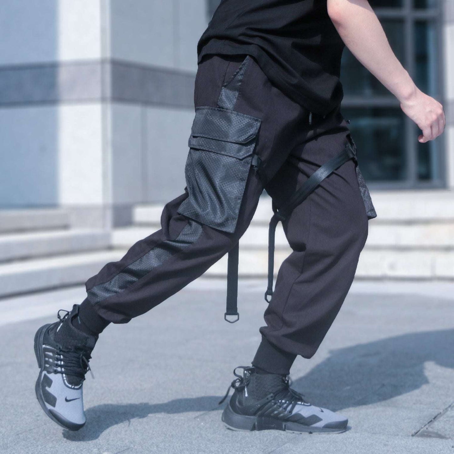 Durable Splicing Trousers, Functional Paratrooper Pants, Tactical Work Leggings - available at Sparq Mart